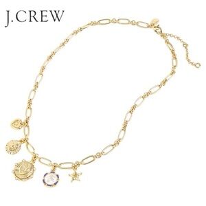 NWT J Crew Clustered heart charms chain necklace